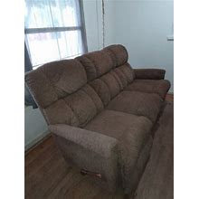 La-Z-Boy Sofa 3-Seater Lazyboy Couch Dark Brown Chenille Fabric