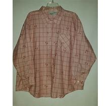 / Haband Long Sleeve Button Up Blouse- Lt Rust- 1 Pkt-