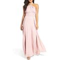 Lulus Chiffon Halter Dress/Gown `Mauve` Size Xsmall