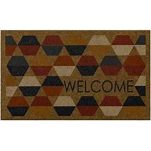 Sonoma Goods For Life® Welcome Geo 18" X 30" All Weather Doormat, Lt Brown, 18X30