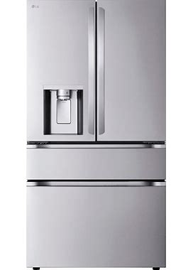 LG - 28.6 Cu. Ft. 4-Door French Door Smart Refrigerator With Full-Convert Drawer - Stainless Steel