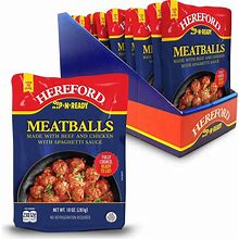 Hereford Meatballs With Spaghetti Sauce Fully Cooked Pack 6