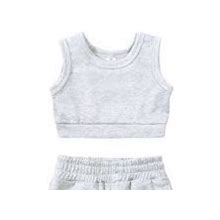 Zrbywb Children's Clothing Girls Clothes Fashion Casual Sleeveless Vest Solid Color Suit Style Two Piece Summer Short Sleeve Trousers Suit