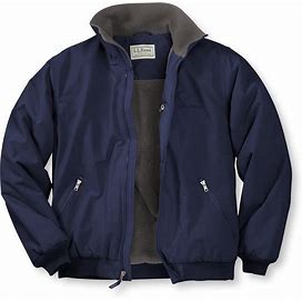 L.L.Bean | Men's Warm-Up Jacket, Fleece Lined Navy XXXL, Polyester/Nylon