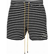 RHUDE - Striped Terry-Cloth Shorts - Men - Cotton/Polyester - L - Black