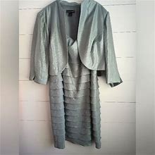Jessica Howard Dresses | Jessica Howard Dress Silver Grey 2X With Jacket | Color: Silver | Size: 2X
