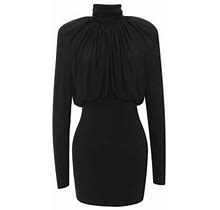 Saint Laurent Women's Dress In Crepe Jersey - Black - Size 2