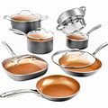 Gotham Steel Pots And Pans Set, 12 Pieces Kitchen Set With Non-Stick Ti-Cerama Copper Coating Includes Skillets, Fry Pans And Stock Pots, Ocean Blue