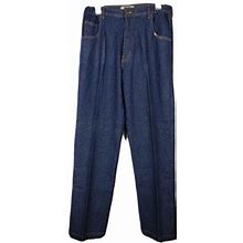 Duke Haband Classic Jeans Mens Dark Blue Denim Elastic Waist Jeans