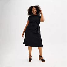 Plus Size Sonoma Goods For Life® Tie Waist Knit Dress, Women's, Size: 4XL, Black