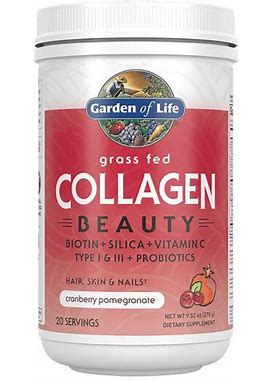 Garden Of Life Grass Fed Collagen Beauty - Cranberry Pomegranate Supplement Vitamin | 9.52 Oz Powder