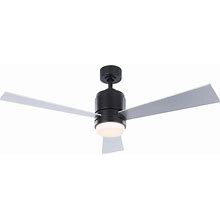 Fanimation Studio Collection Pylon 48-In Matte Black LED Indoor Ceiling Fan With Light Remote (3-Blade) ,
