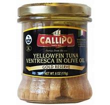 Yellowfin Tuna Ventresca In Glass Jar Olive Oil 6Oz (170G) By Callipo | Premium Quality 100% Italian | Hand Packed | Pack Of 1