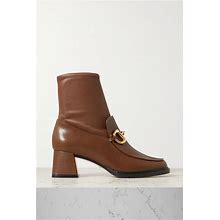 Gucci Horsebit-Detailed Leather Ankle Boots - Women - Brown Boots - IT38.5