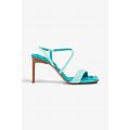 JACQUEMUS Limone Leather Sandals - Women - Turquoise Heels - EU 38