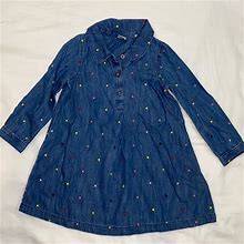 Gap Dresses | Gap Denim Collared Dress Size 3T | Color: Blue/Pink | Size: 3Tg