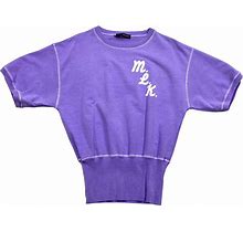 Dsquared2 Women's Short Sleeve Sweatshirt Top | Vintage High End Designer Purple