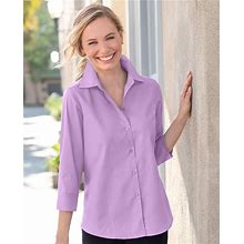 Blair Women's Foxcroft Perfect-Fit Three-Quarter Sleeve Non-Iron Shirt - Purple - 22W - Womens