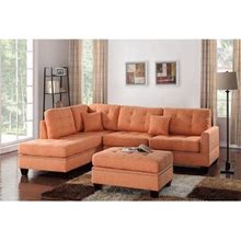 Orange Sectional - Latitude Run® Beronica 104" Wide Left Hand Facing Modular Sofa & Chaise W/ Ottoman Polyester | 35 H X 104 W X 75 D In | Wayfair