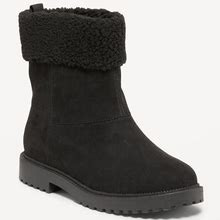 Old Navy Faux-Suede Sherpa-Cuff Boots For Girls