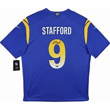 Men's Matthew Stafford Rams Signed Blue Nike Game Jersey Fanatics Size:No Size