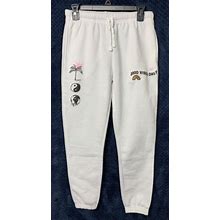 Brooklyn Cloth Womens "Good Vibes Only" White Sweatpants Joggers