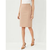 Ann Taylor The Tall High Waist Seamed Pencil Skirt In Double Knit Size 10 Natural Camel Women's