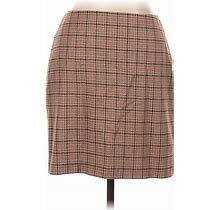 Ann Taylor Casual Skirt: Brown Plaid Bottoms - Women's Size 8