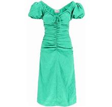 Women's Ganni Crinkle Satin Midi Dress Women Size 34