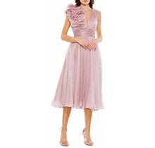 Mac Duggal Women's Chiffon Sleeveless Fit & Flare Midi-Dress - Rose - Size 6
