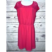 One Clothing Dresses | One Clothing Womens Sleeveless Salmon Pink Lace Detail Blouson Dress Size 1X | Color: Pink | Size: 1X