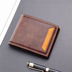 Wallet For Men Short Wallet Leather Wallet Purse Black