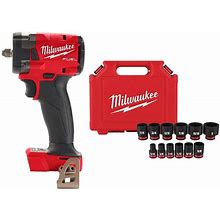 M18 FUEL GEN-3 18V Lithium-Ion Brushless Cordless 3/8 in. Compact Impact Wrench With Impact Socket Set (12-Piece)
