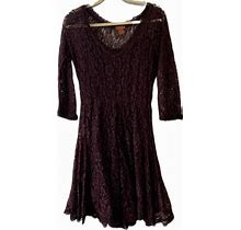 Scully Dresses | Scully Brown Lace Long Sleeve Mini Dress | Color: Brown | Size: S