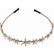 Toymytoy Girls Golden Snowflake Rhinestone Party Hairband Crystal Floral Headband Hair Accessories
