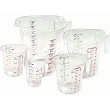 Winco PMCP-5SET 5 Piece Set Measuring Cup W/ Red & Blue Markings, Clear, Plastic