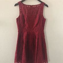Bb Dakota Dresses | Bb Dakota Red Embroidered Cocktail Dress | Color: Red | Size: 6