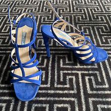 Prada Shoes | Brand New, Never Worn Prada Heels In Royal Blue. Size 37.5 | Color: Blue | Size: 7.5