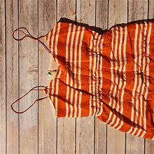 J. Crew Dresses | J. Crew Striped Spaghetti Strap Dress. | Color: Cream/Orange | Size: 0