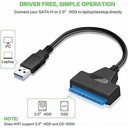 SATA To USB, Data Cable, USB To SATA Adapter Cable, SATA To USB 3.0 Adapter, Suitable For 2.5 Inch Hard Disk HDD And Solid State Hard Disk SSD