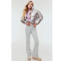 Ladies - Gray Flared Twill Pants - Size: 12 - H&M