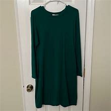 Old Navy Dresses | Euc Jade Green Old Navy Ls Straight Dress Sz Large | Color: Green | Size: L