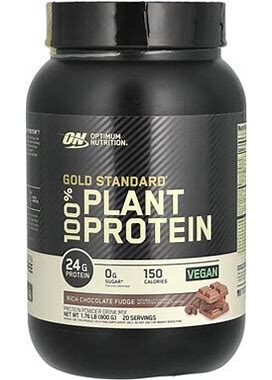 Optimum Nutrition, Gold Standard 100% Plant Protein, Rich Chocolate Fudge, 1.76 Lb (800 G), OPN-06805