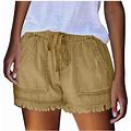 Honhuzh Womens Shorts Gym Shorts Clearance Woman Summer Solid Pocket Jeans Cowboy Pants Female Tassel Bandage Bottom Casual Shorts