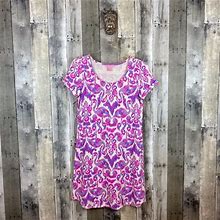 Lilly Pulitzer Dresses | Lilly Pulitzer Ikat Print Cotton Knit Dress Size Extra Small | Color: Pink/Purple | Size: Xs