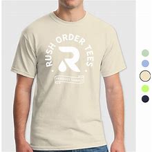 Custom Gildan Heavy Cotton T-Shirt In Natural Size Medium 100% Cotton | Rushordertees | Sample