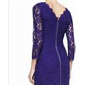 Diane Von Furstenberg Dresses | Diane Von Furstenberg Womens Zarita Fitted Lace Mini Sheath Size 8 | Color: Purple | Size: 8