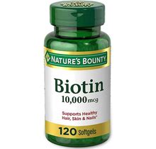 Nature's Bounty Biotin 120 Rapid Release Softgels 10000 Mcg Hair Nails Skin Hea