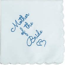 Cotton Wedding Handkerchief With Scalloped Edges, Mother Of Bride Gifts, Mother Of Groom Gifts, Envelope Gift Box & Card