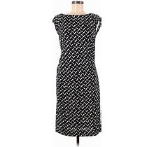 Diane Von Furstenberg Casual Dress - Sheath High Neck Sleeveless: Black Dresses - Women's Size 8
